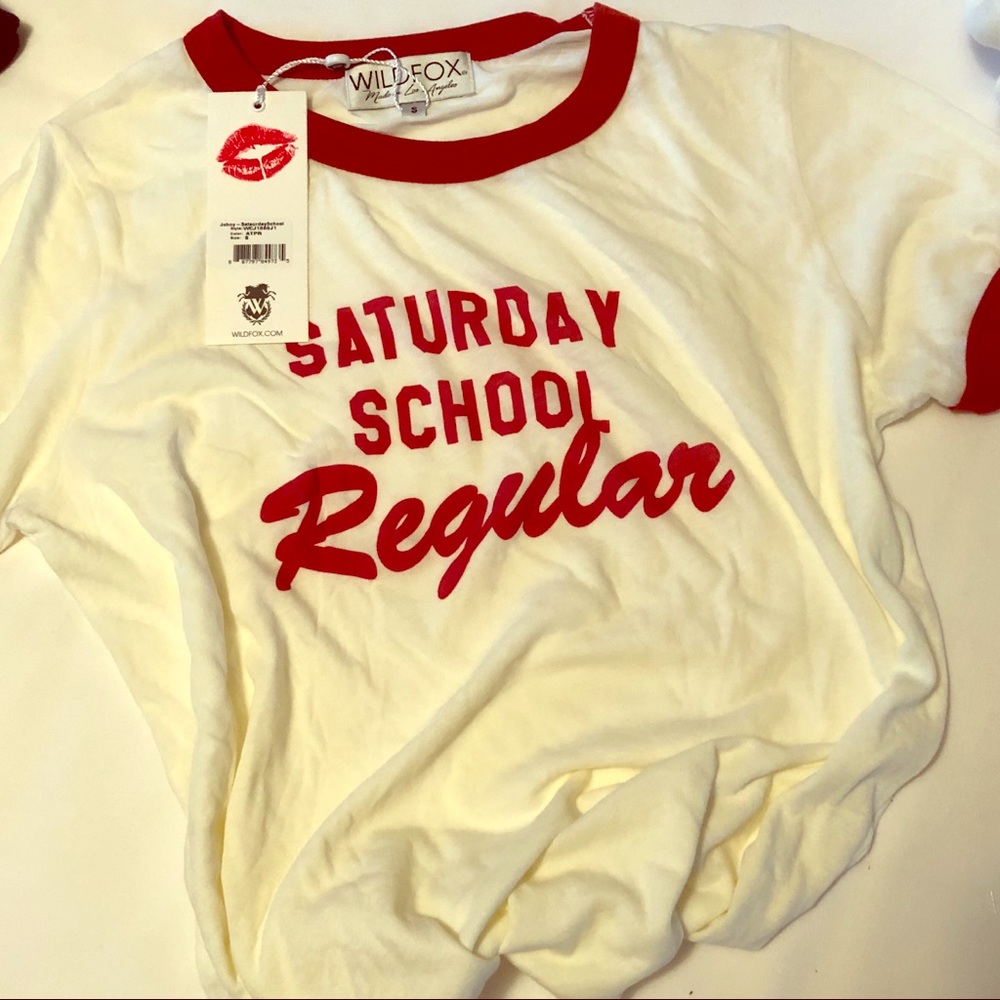 NWT Wildfox Saturday School Regular T-shirt